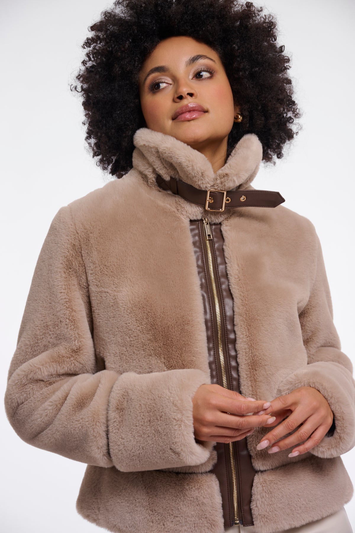 Oat Faux Fur Jacket