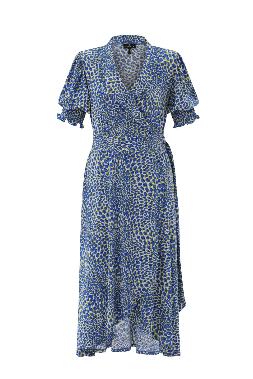 Marble Cobalt Blue Wrap Dress