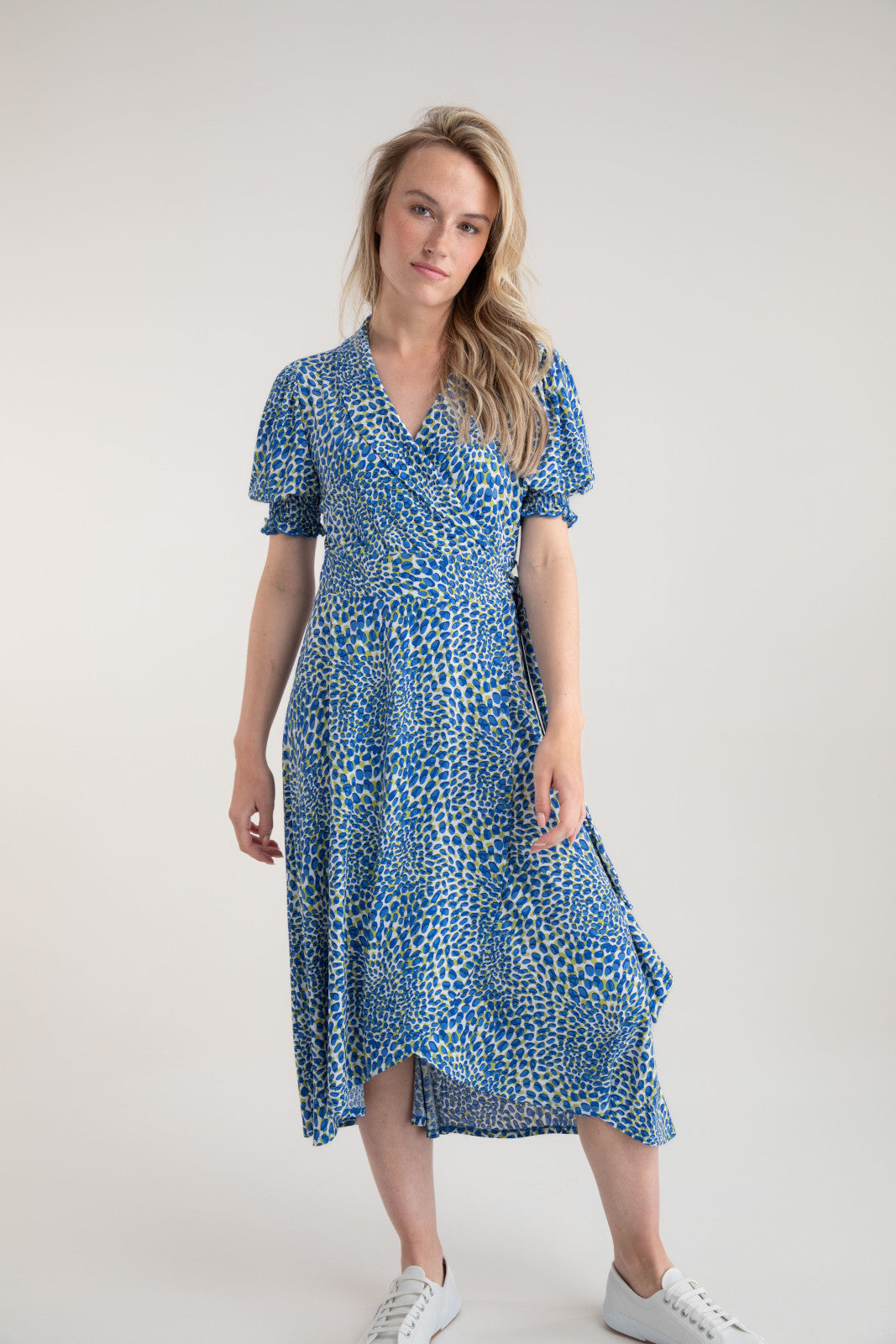 Marble Cobalt Blue Wrap Dress