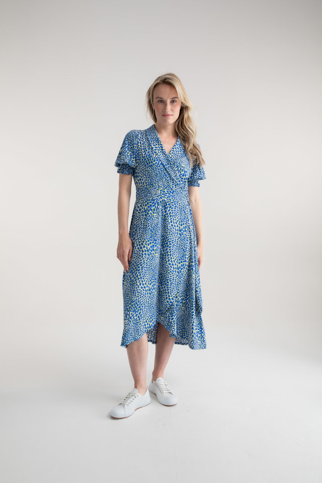 Marble Cobalt Blue Wrap Dress