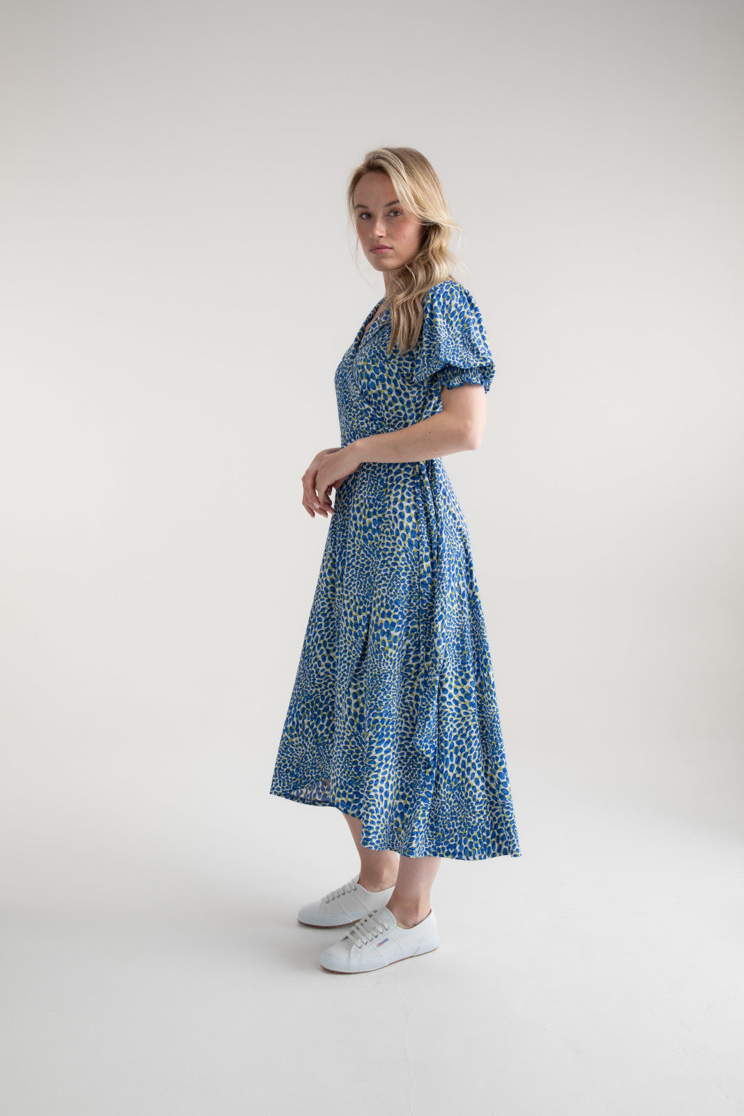 Marble Cobalt Blue Wrap Dress