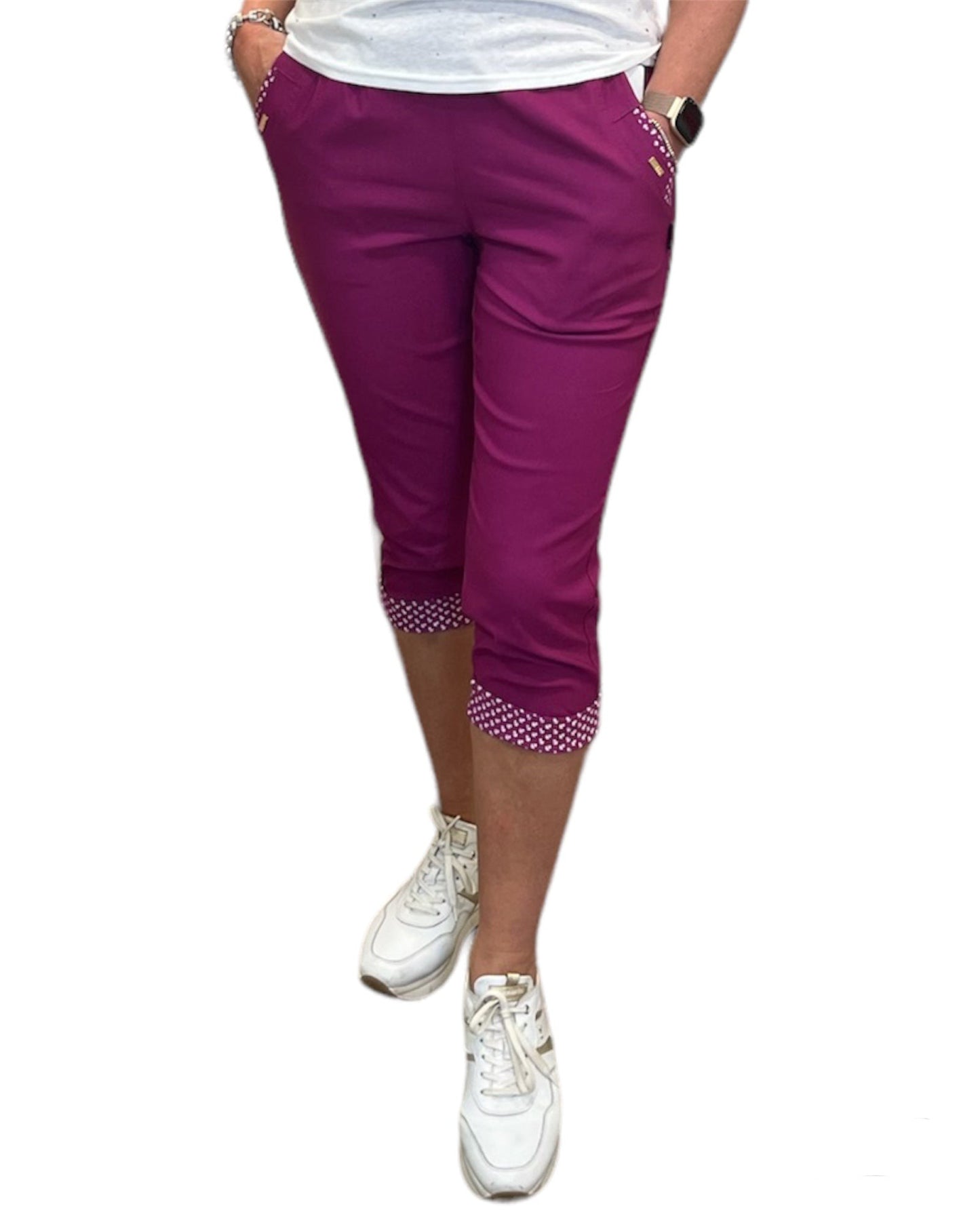 Raspberry Cropped Trousers