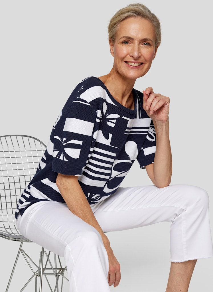 Rabe Navy Mix Print T-shirt