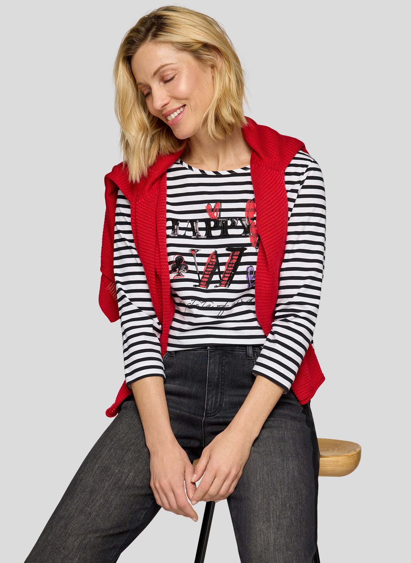 Rabe Black Striped Top