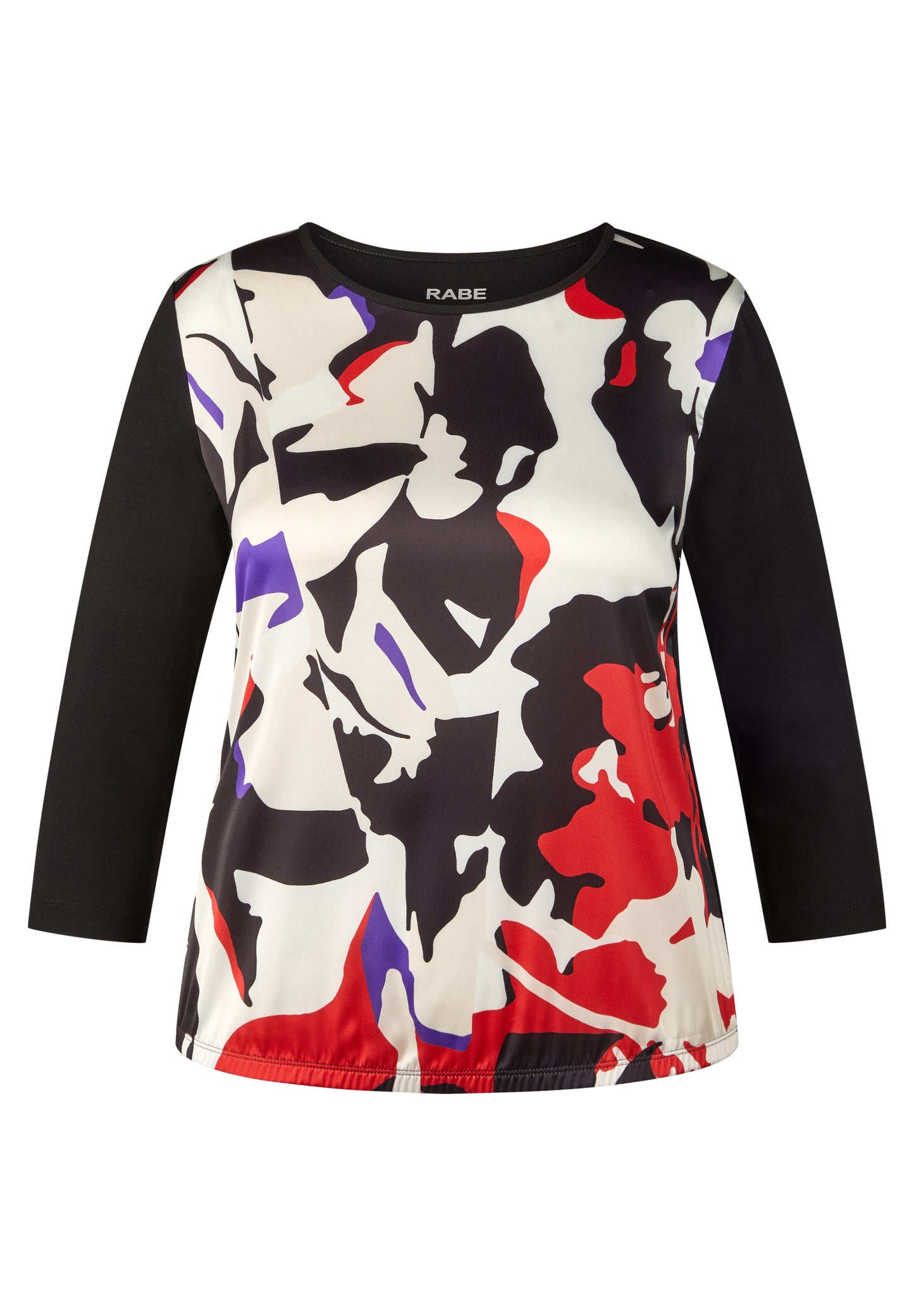 Rabe Black and Red Satin Front Top