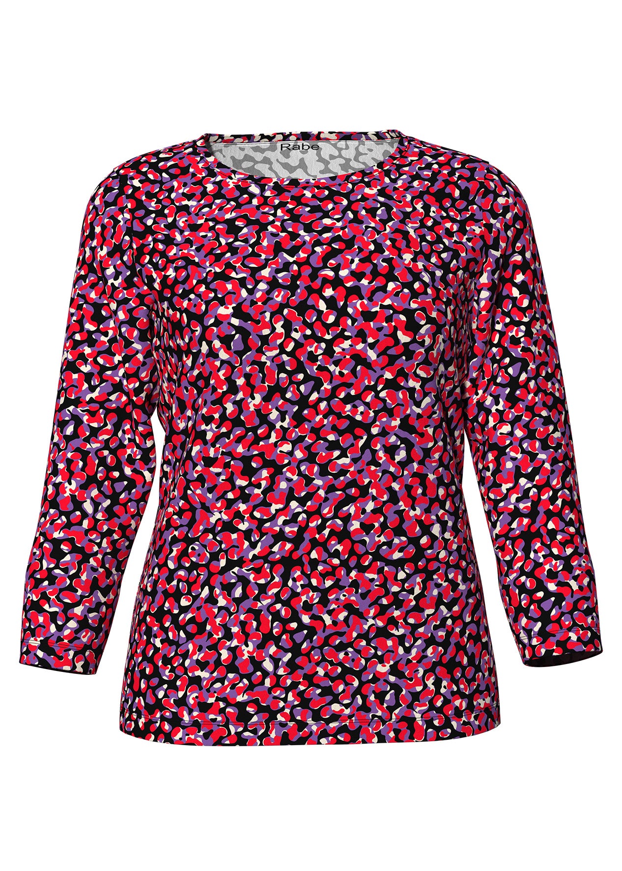 Rabe Black and Red Abstract Print Top