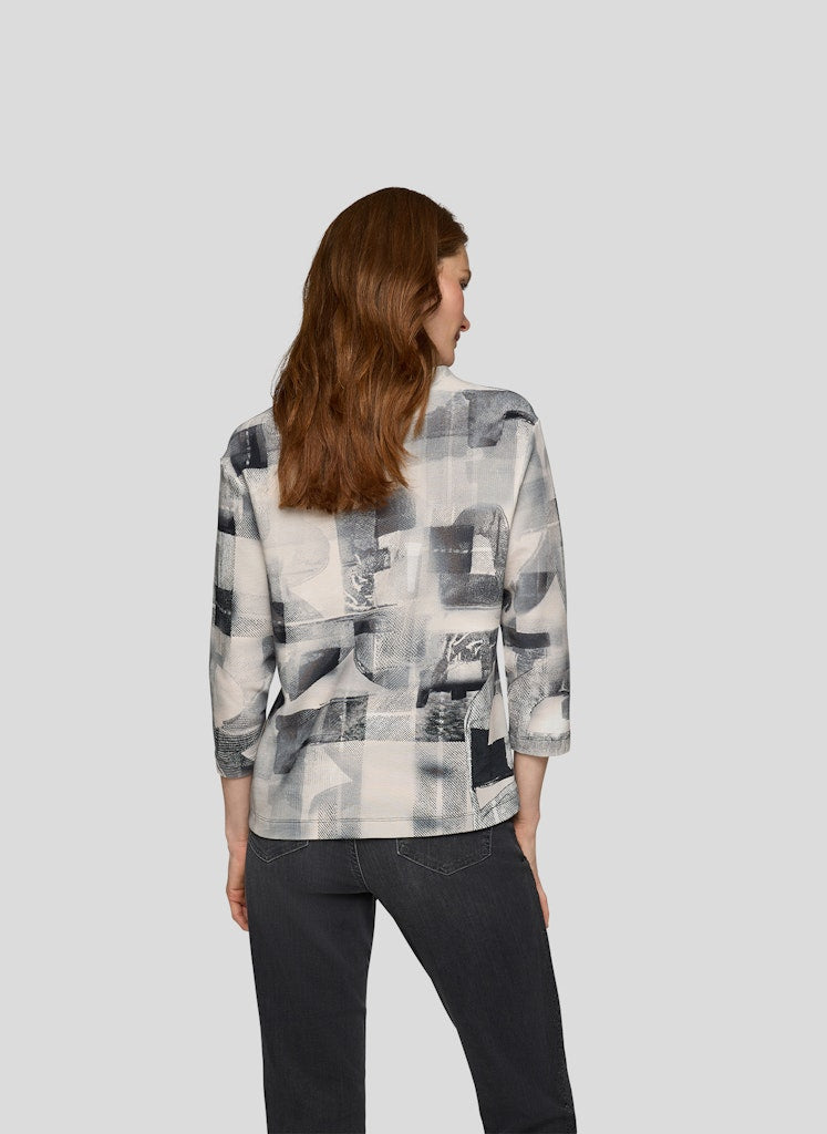 Rabe Black And Grey Mix Print Top