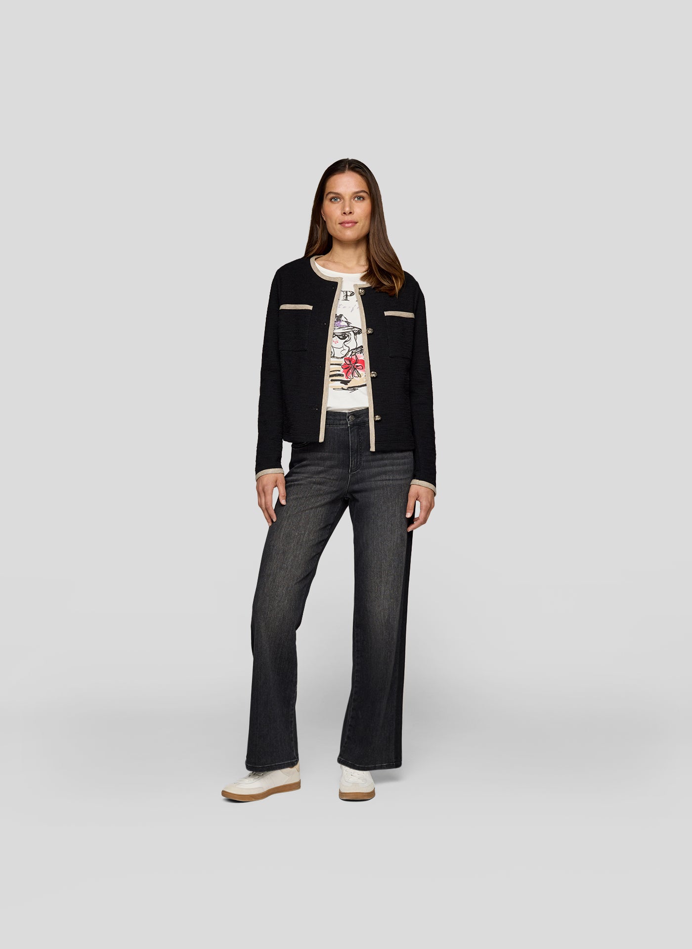 Rabe Black Contrast Trim Jacket