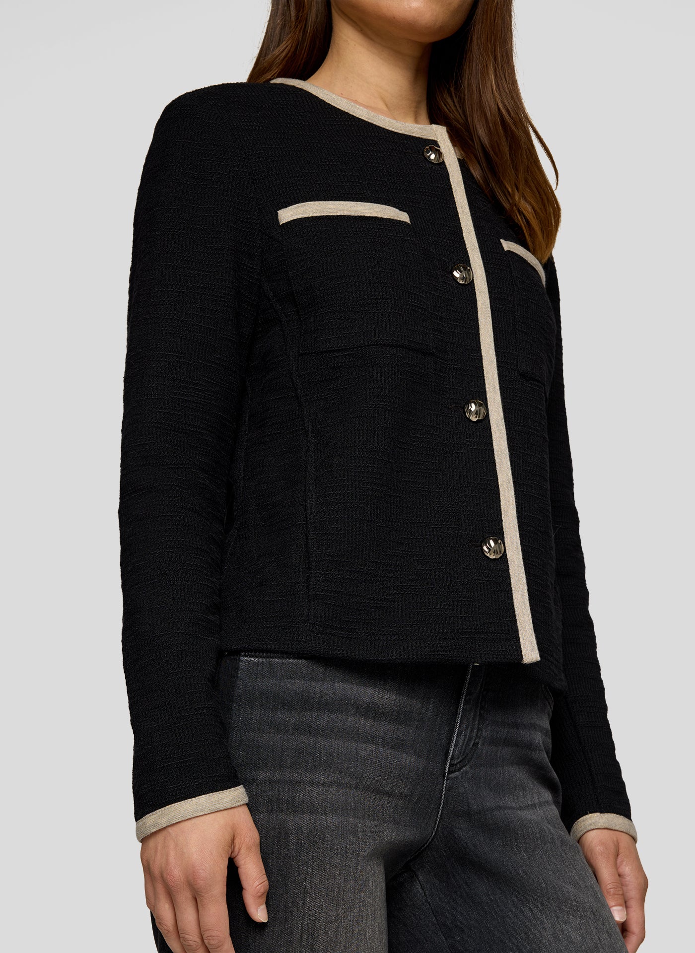 Rabe Black Contrast Trim Jacket