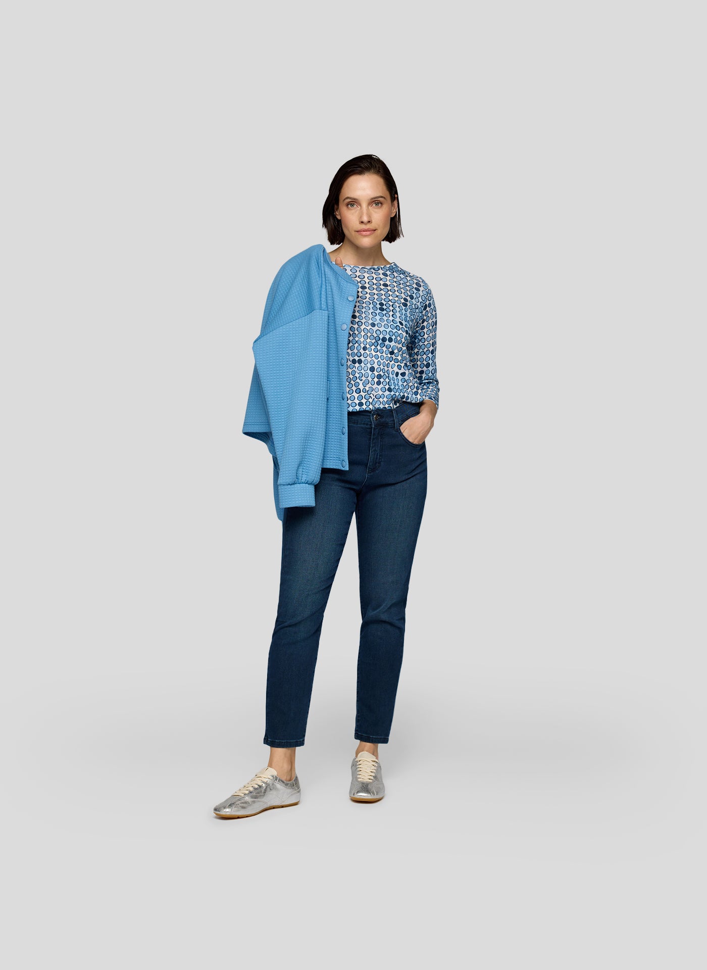 Rabe Blue Circle Print Top