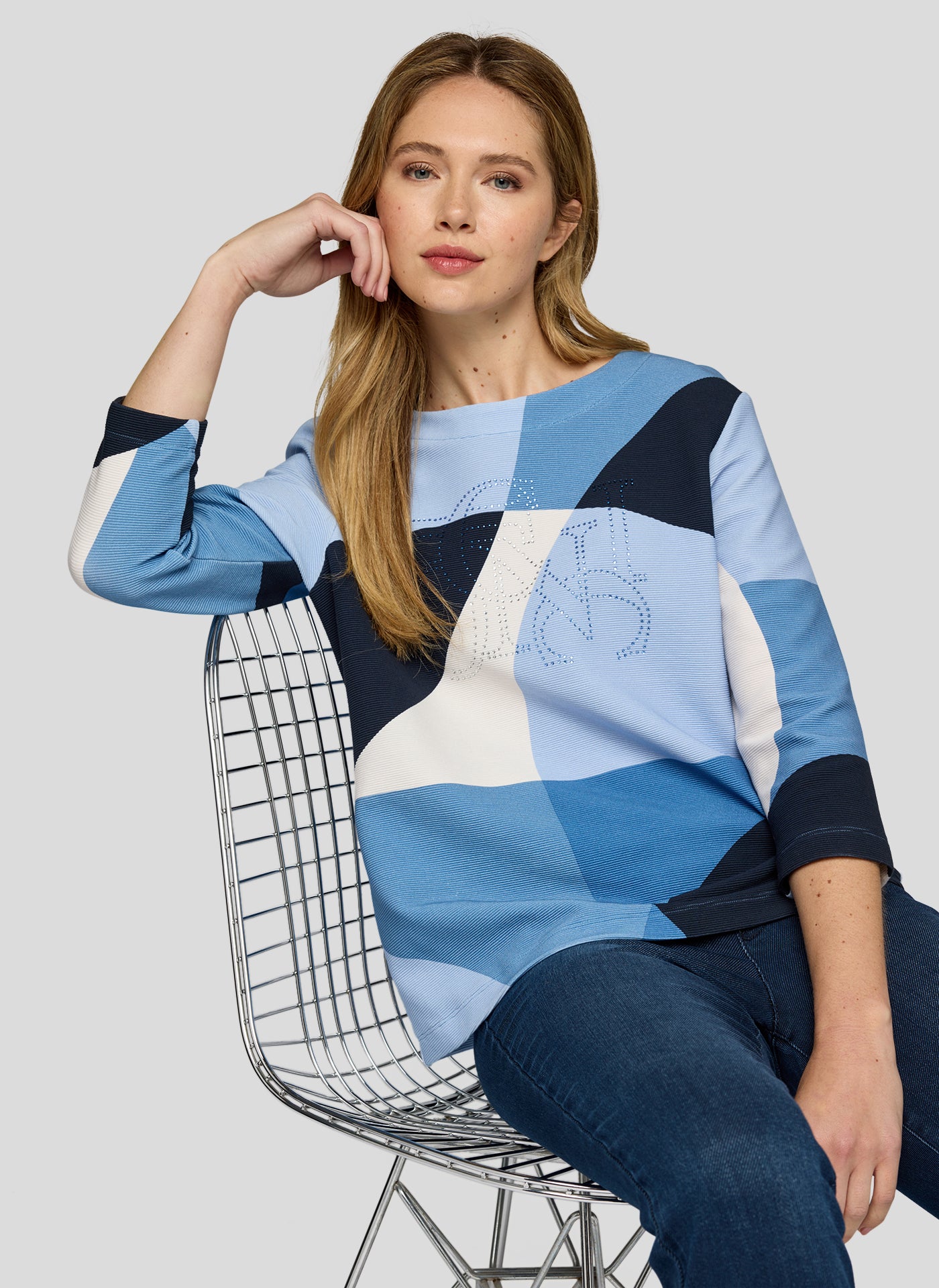 Rabe Blue ColorBlock Top