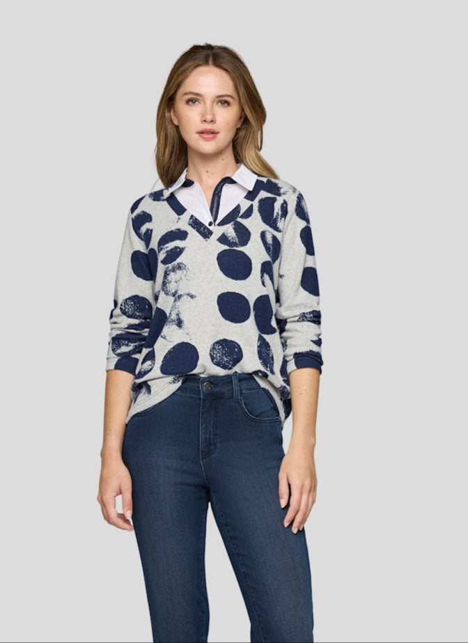 Rabe Pacific Blue Abstract Top