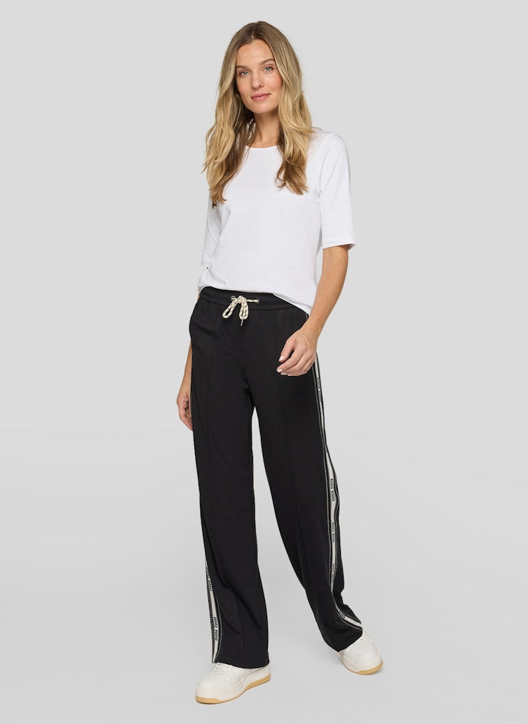 Rabe Black Side Stripe Casual Trousers