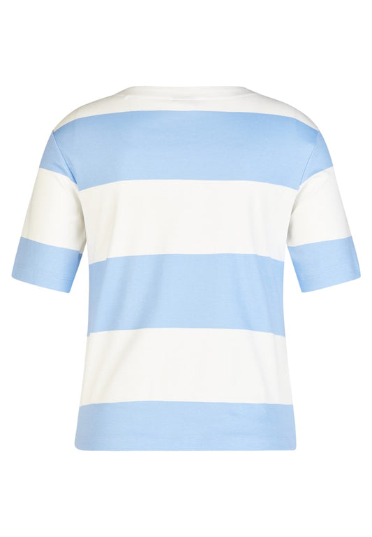 Rabe Blue Short Sleeve Striped Top