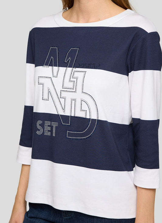 Rabe Navy Striped Sweatshirt