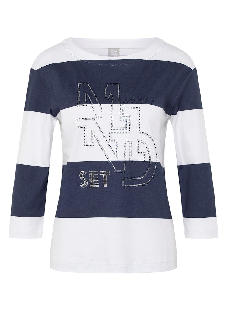 Rabe Navy Striped Sweatshirt