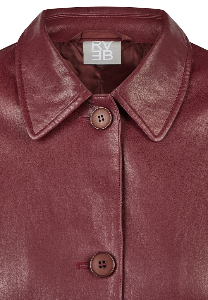Rabe Burgundy Faux Leather Jacket