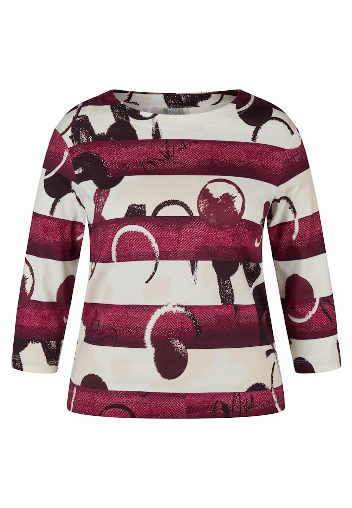 Rabe Burgundy Stripes and Circle Top