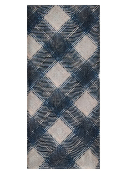 Rabe Navy and Ecru Checked Scarf