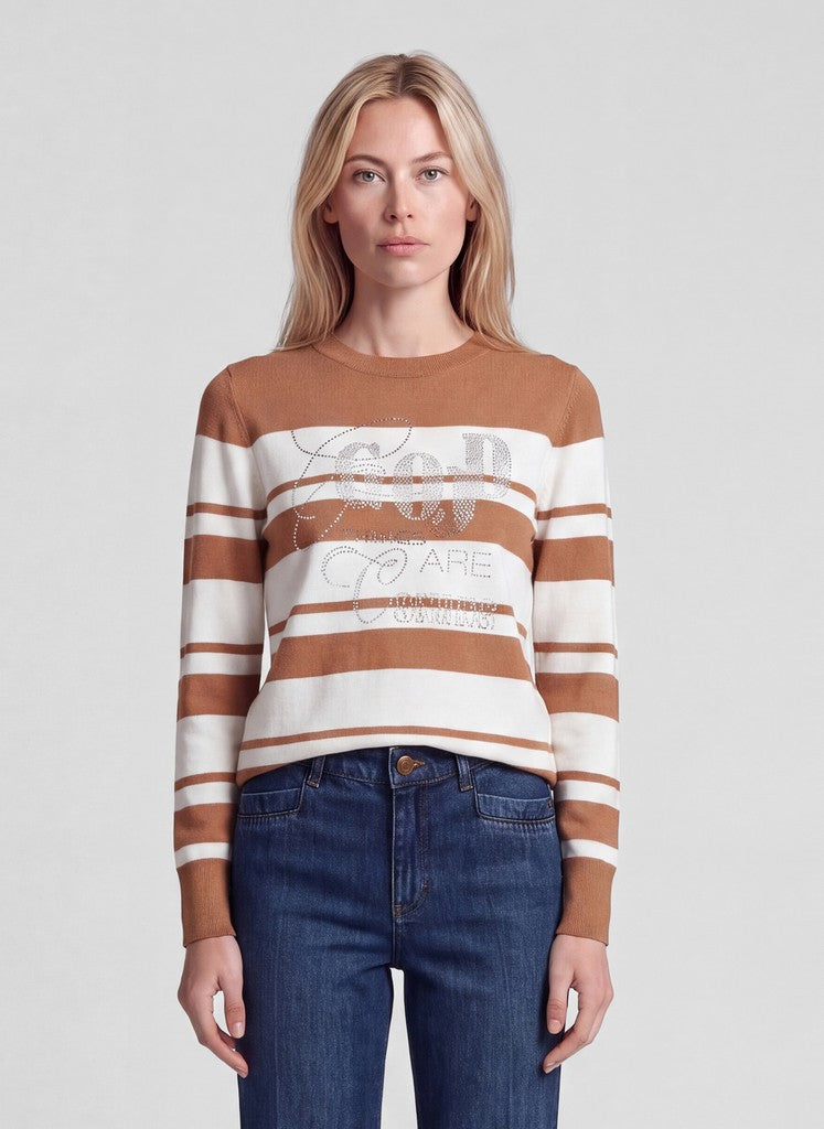 RABE Tan Striped Pullover
