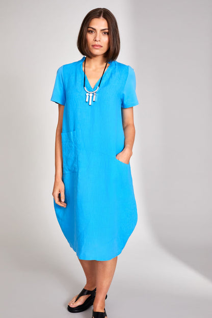 Peruzzi Turquoise Linen Dress