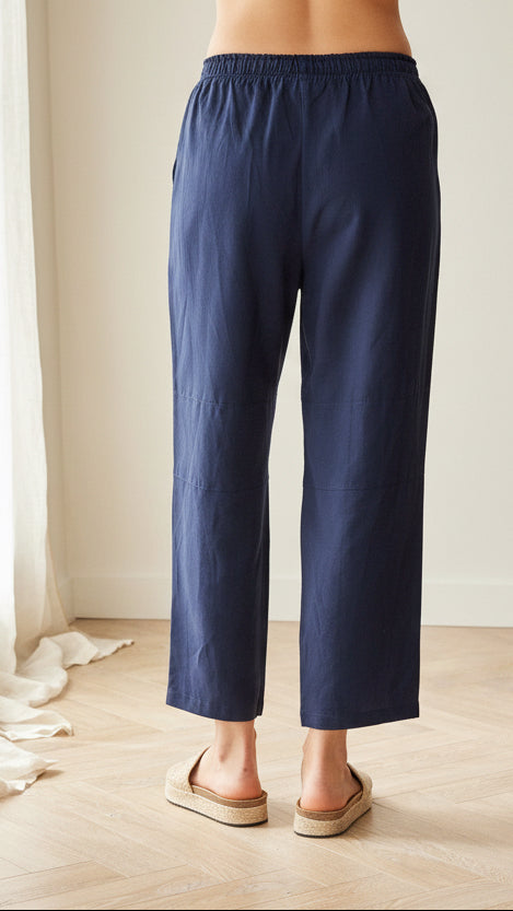 Peruzzi Navy Linen Trousers