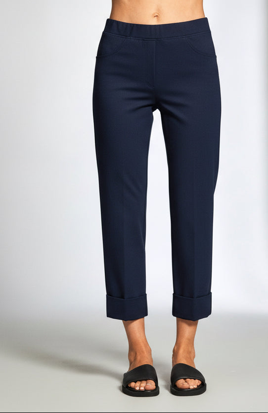 Peruzzi Navy Turn Up Trousers