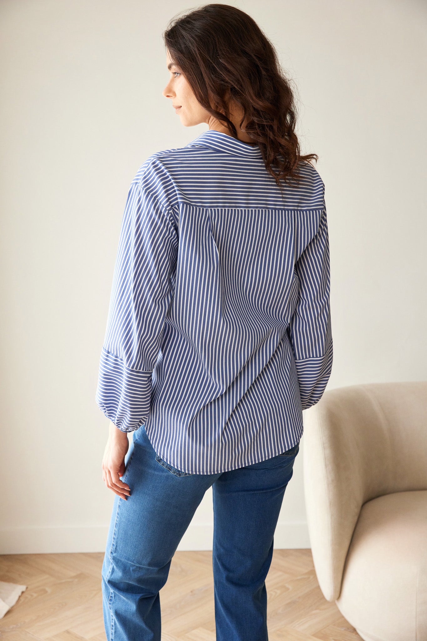 Peruzzi Navy & White Stripe Shirt
