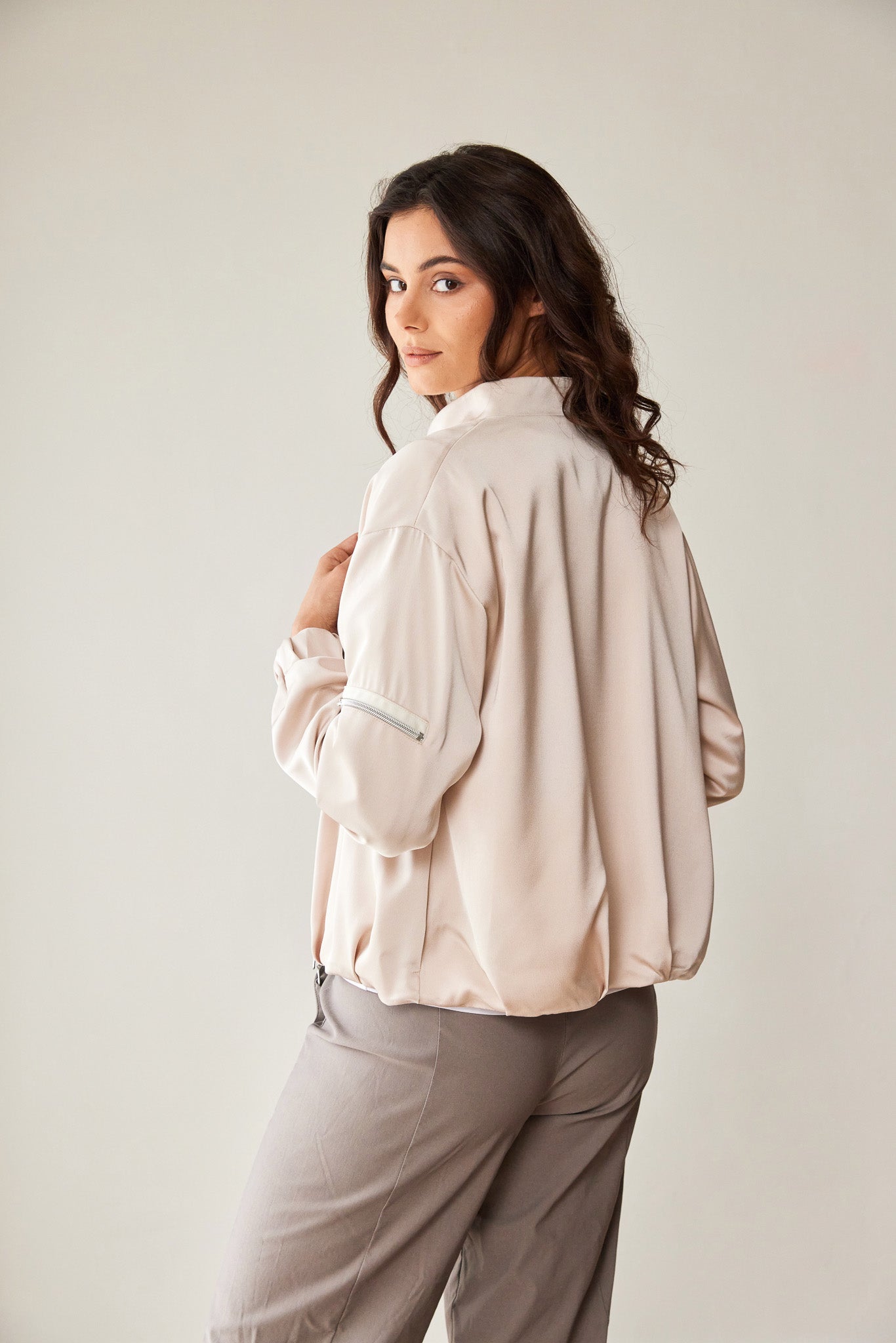 Peruzzi Sand Blouson Jacket with Zip