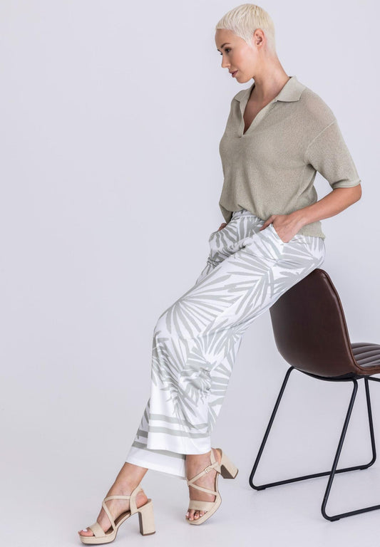 Tuzzi Leaf Print Trousers