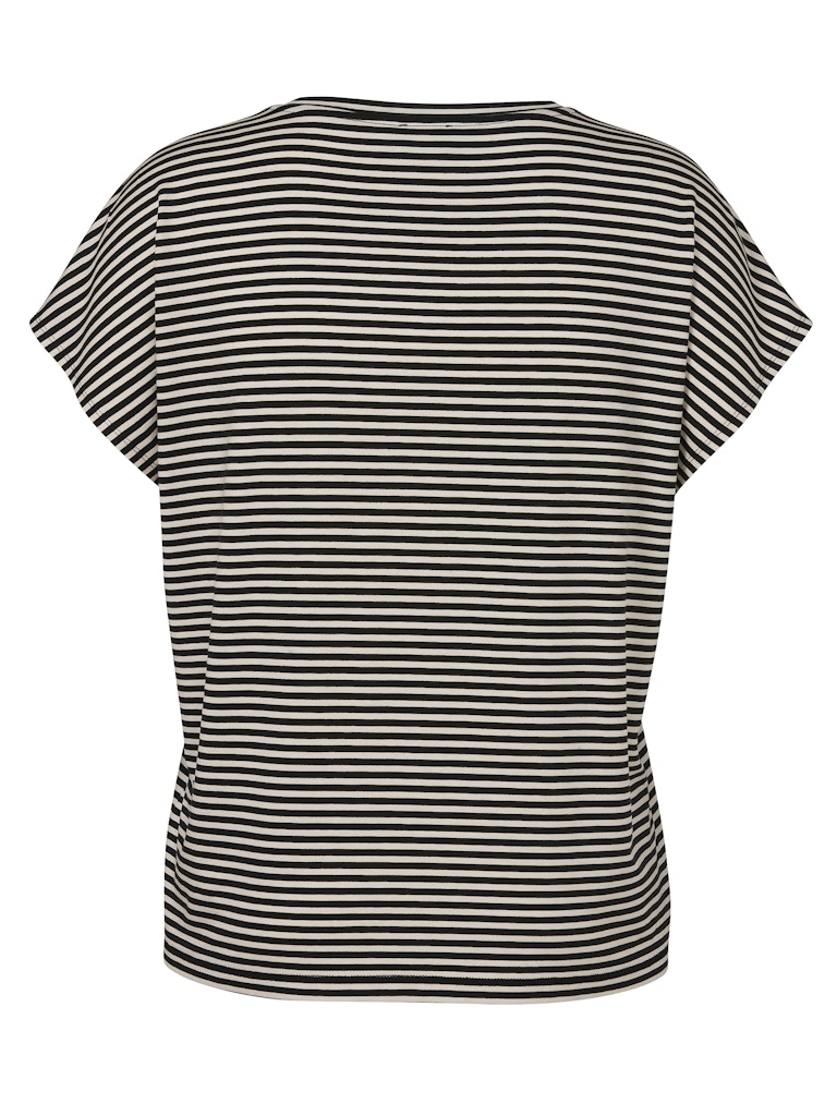 Striped T-shirt with Happy Motif