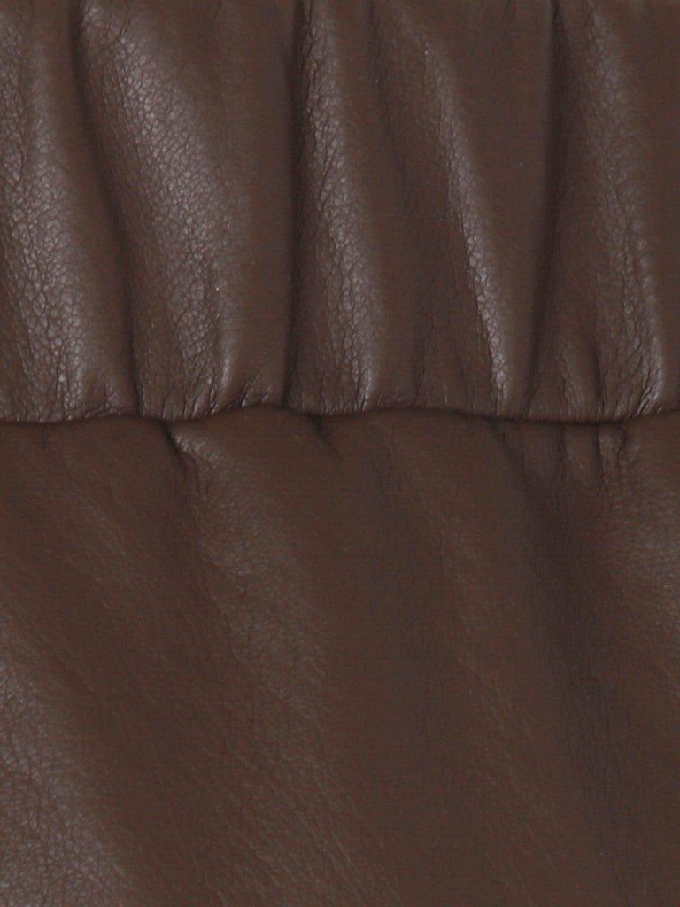 Via Appia Mocha Faux Leather Trousers