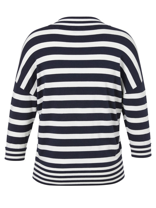 Via Appia Navy Striped Sweater