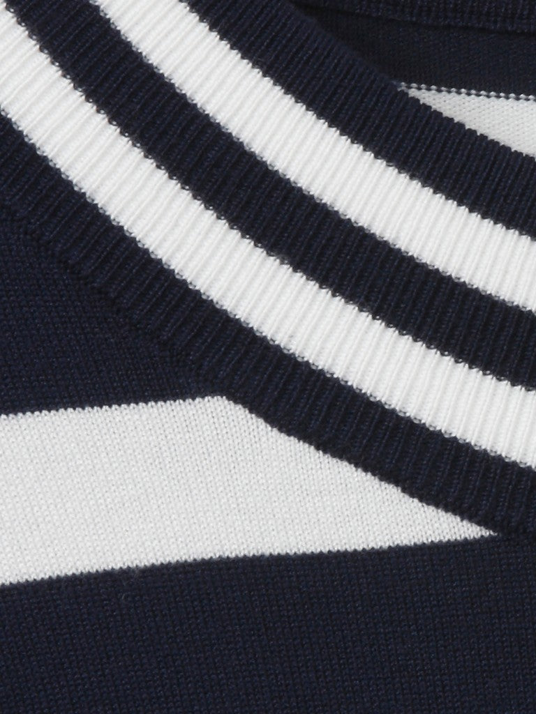 Via Appia Navy Striped Sweater