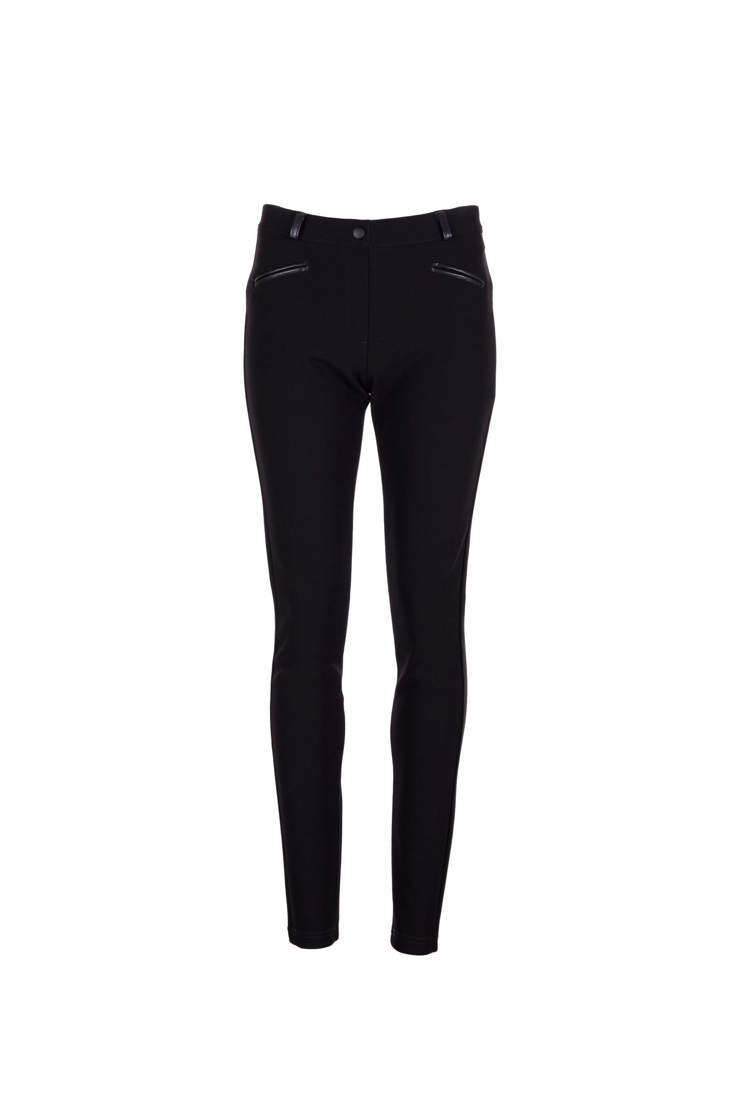 Peruzzi Black Pleather Trim Jeggings