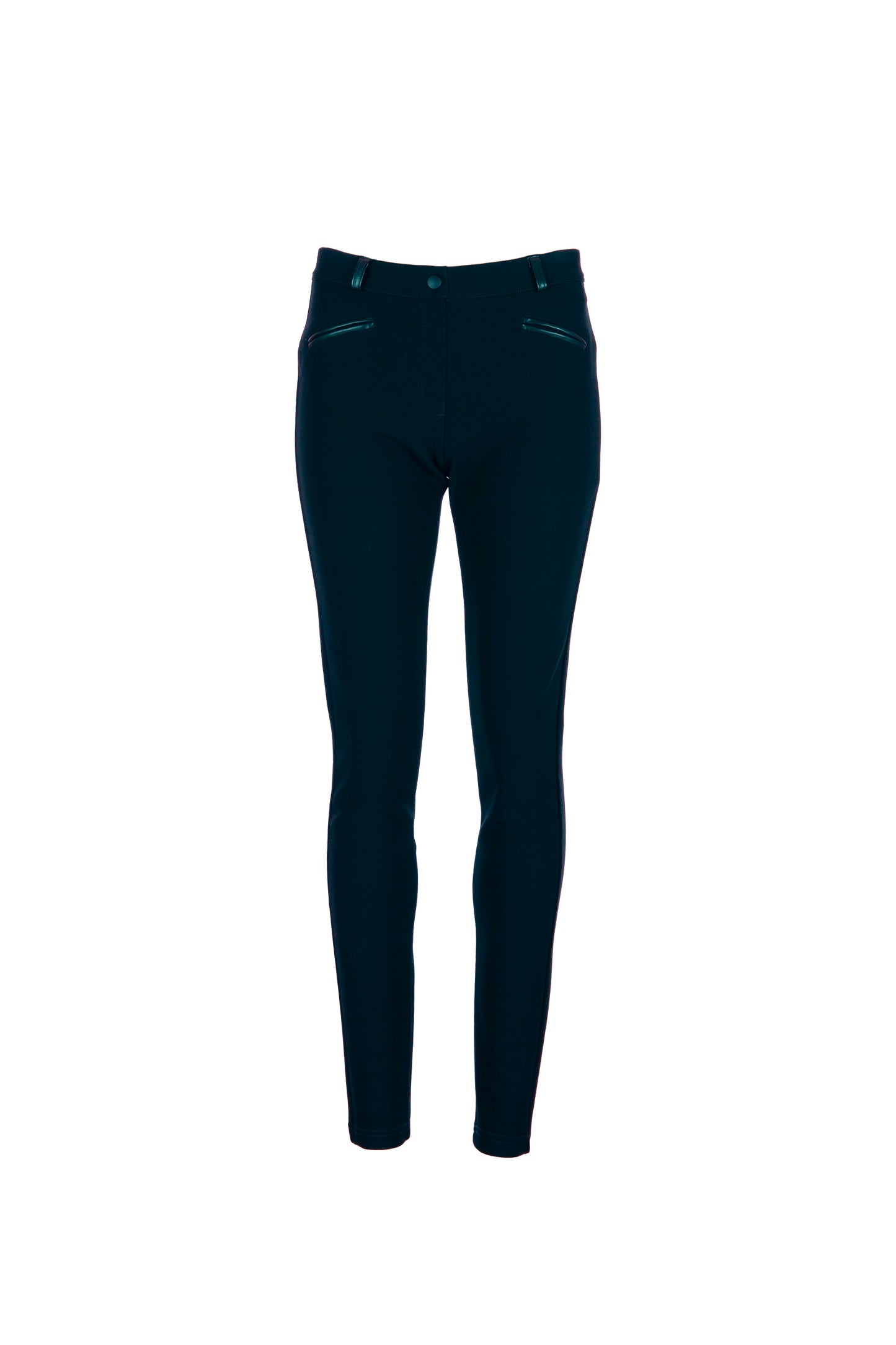 Peruzzi Navy Pleather Trim Jeggings