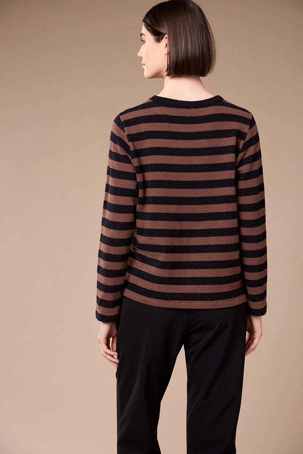 Peruzzi Stripe Pocket Fleece Top