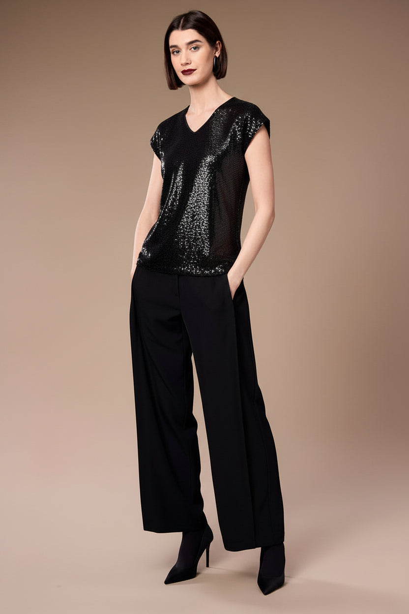 Peruzzi Black Sparkle Top
