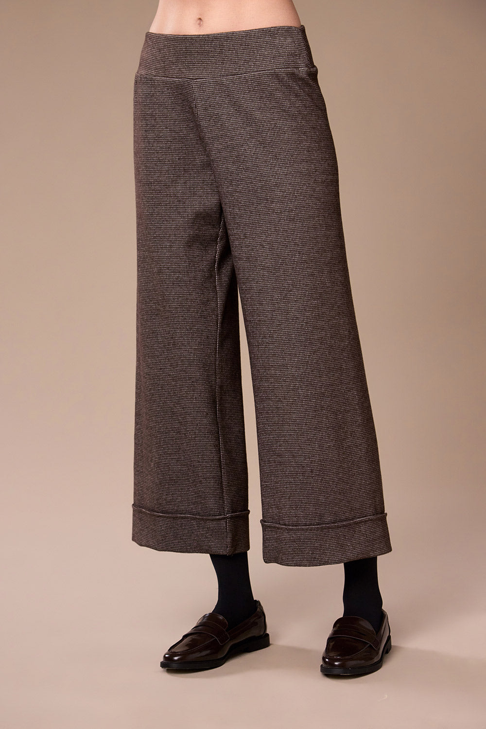 Peruzzi Brown Mini Houndstooth Trouser