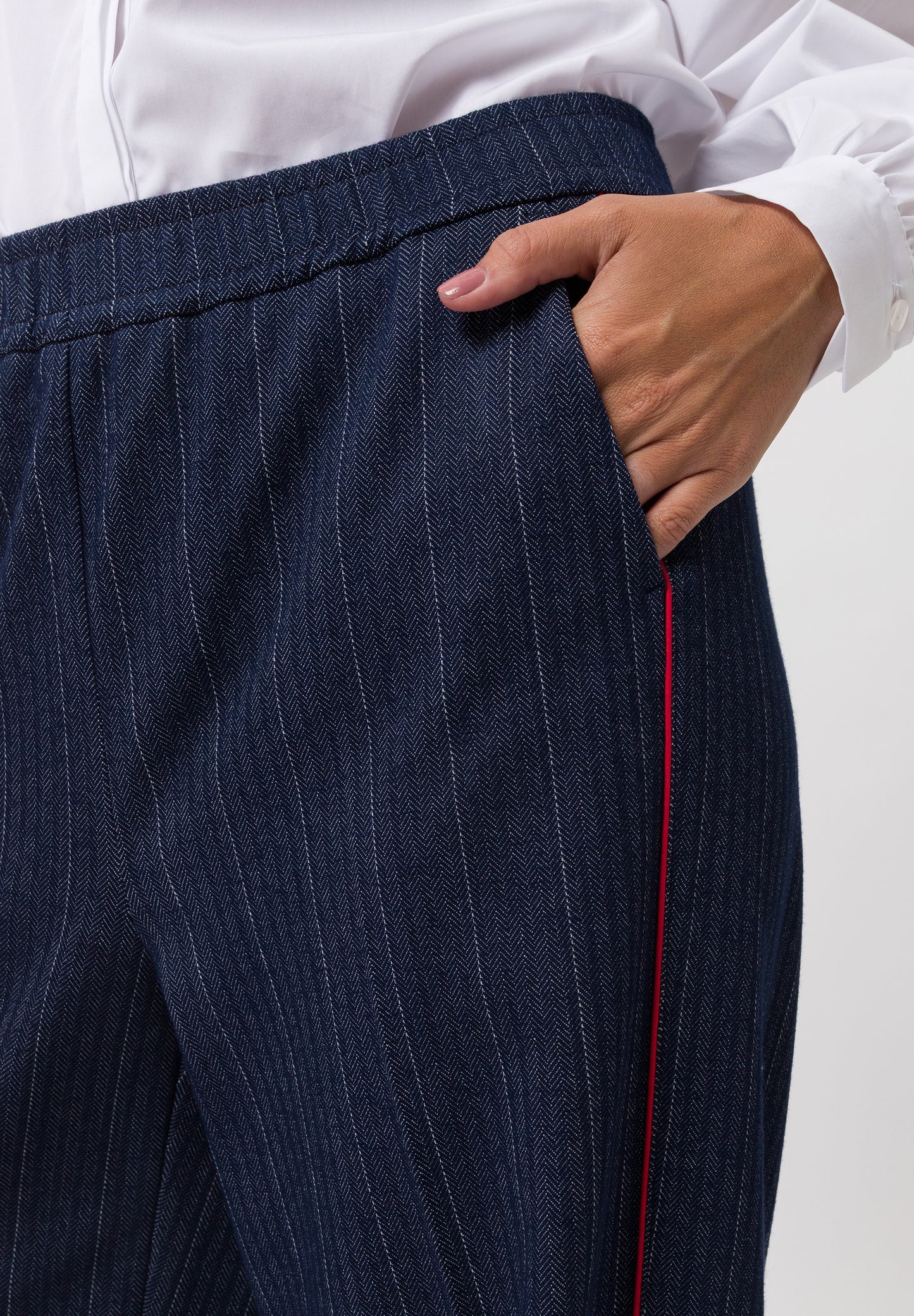 Navy Gallon Striped Trousers