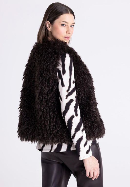 Tuzzi Dark Chocolate Shaggy Faux Fur Gilet