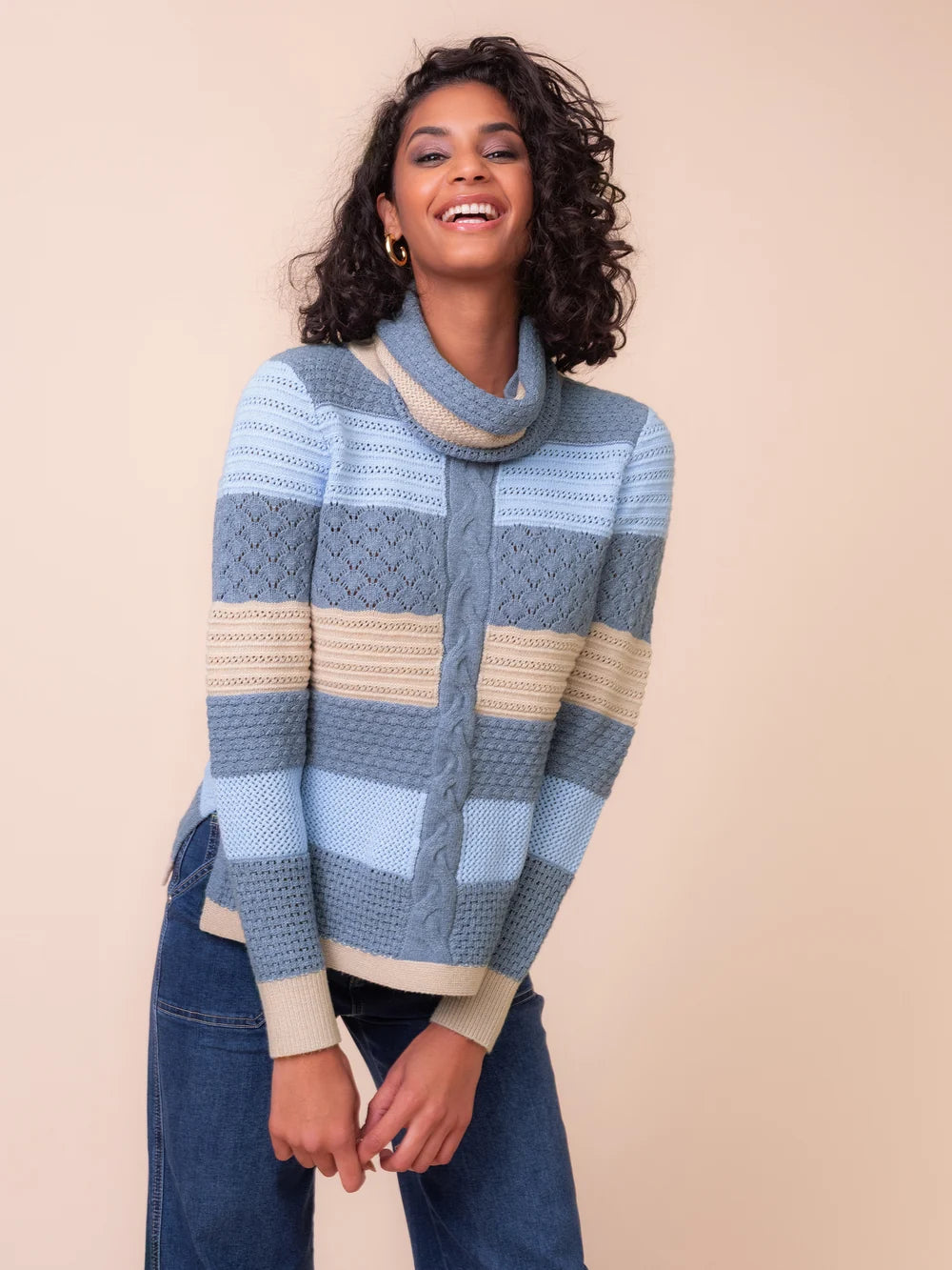 Alison Sherri Blue Striped Knit