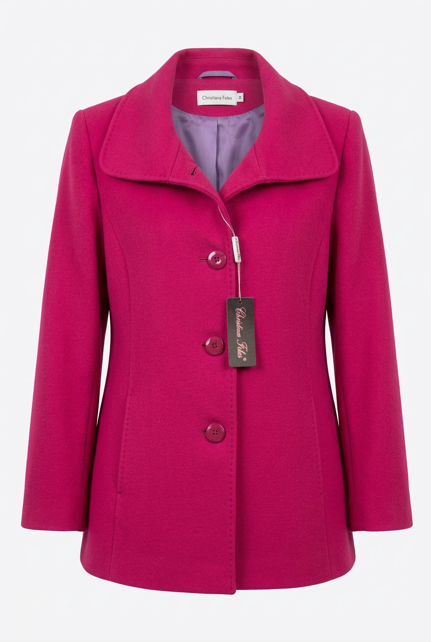 Christina Felix Cerise Wool Short Coat