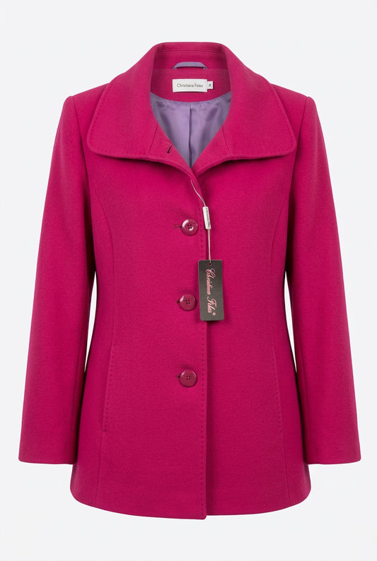 Christina Felix Cerise Wool Short Coat