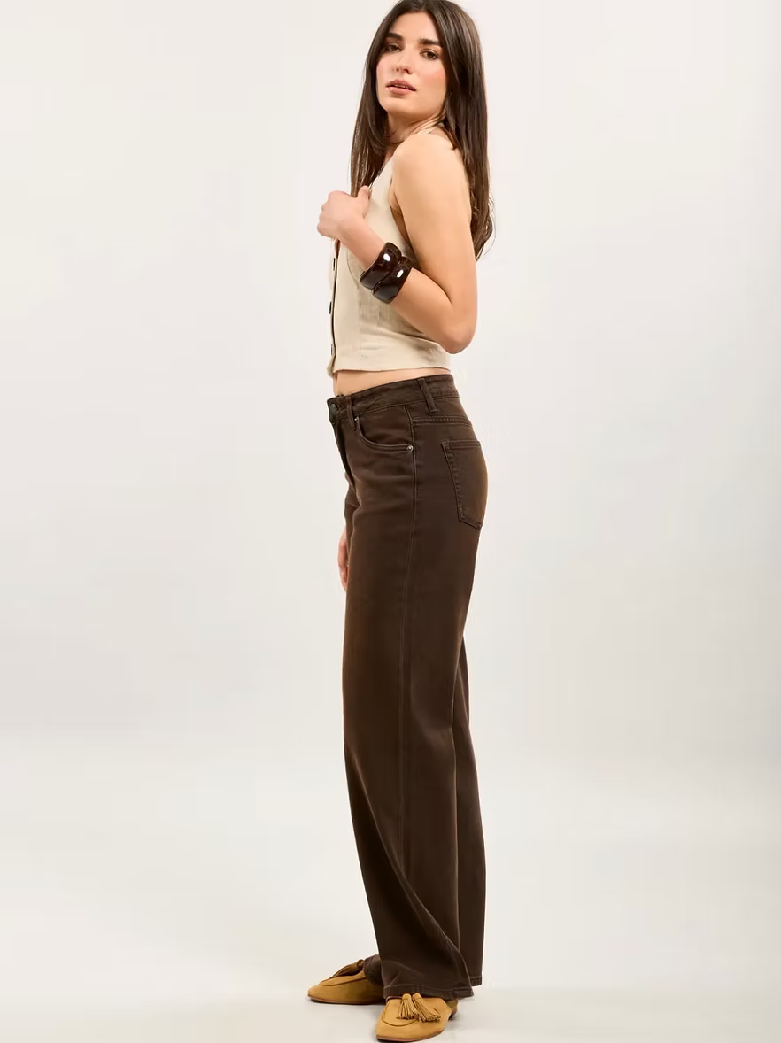 Brown Wide Leg Jeans