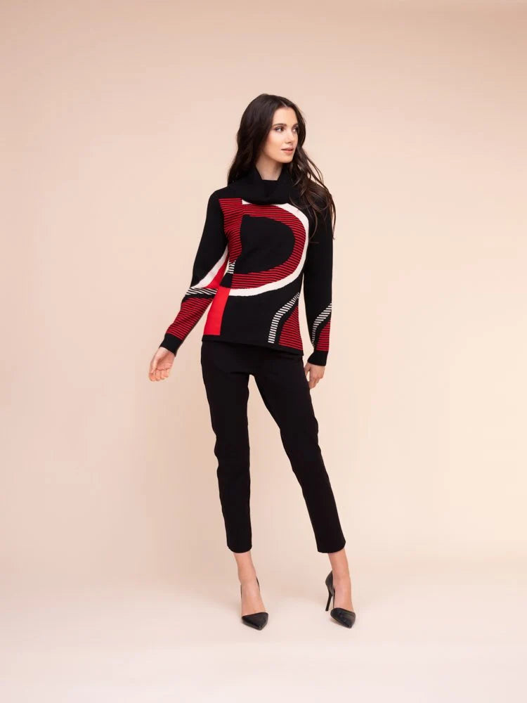 Alison Sherri Black and Red Sweater