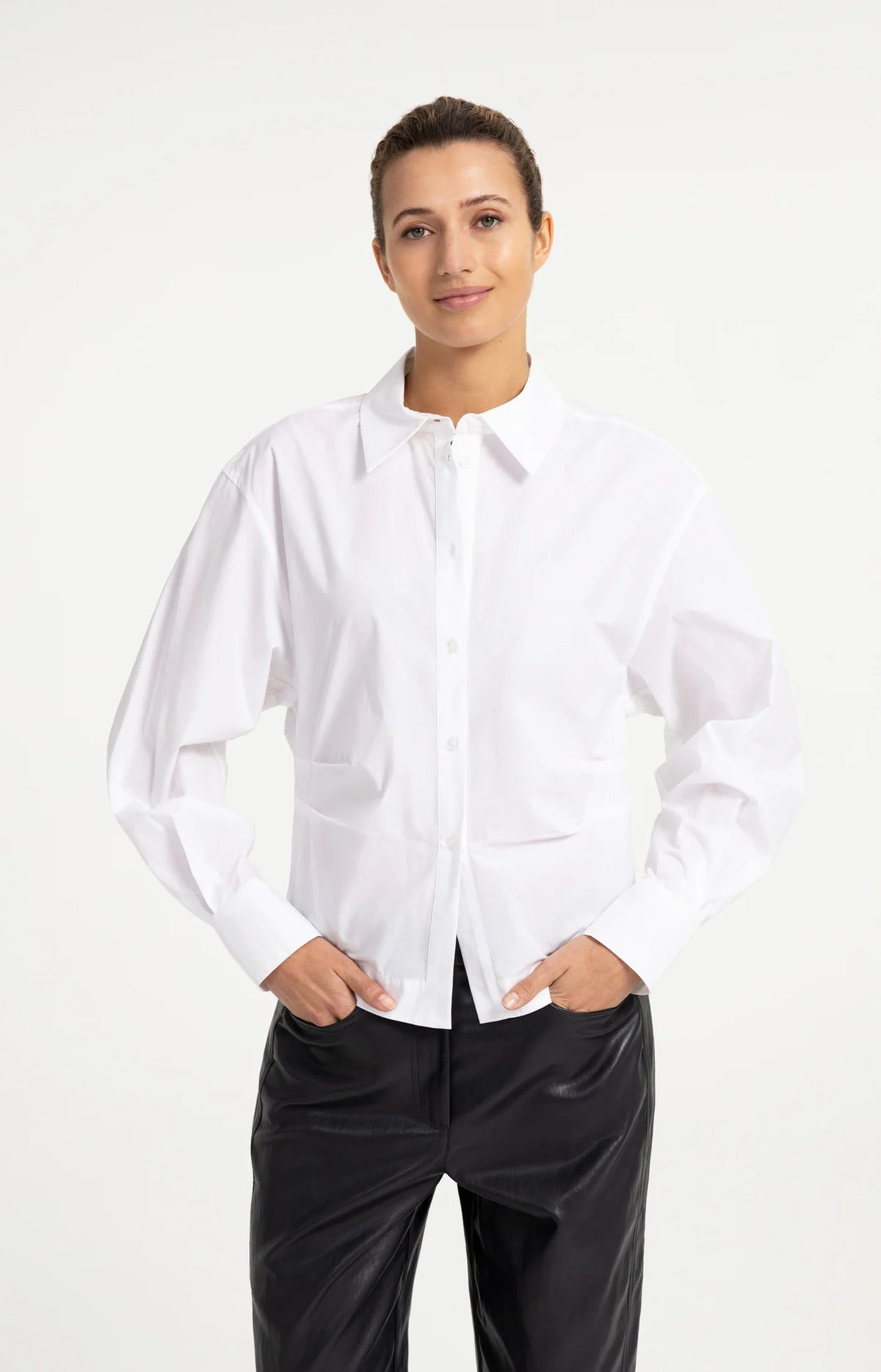 YAYA Blouse with waist accent and back pleats
