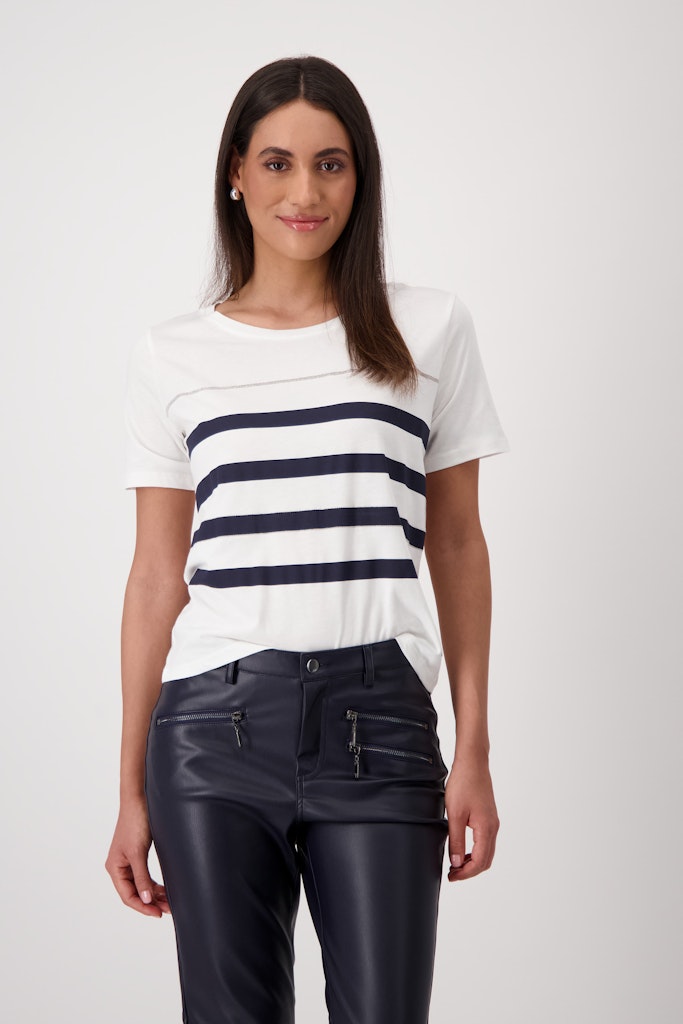 Monari White Striped T-Shirt