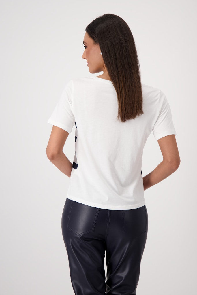 Monari White Striped T-Shirt