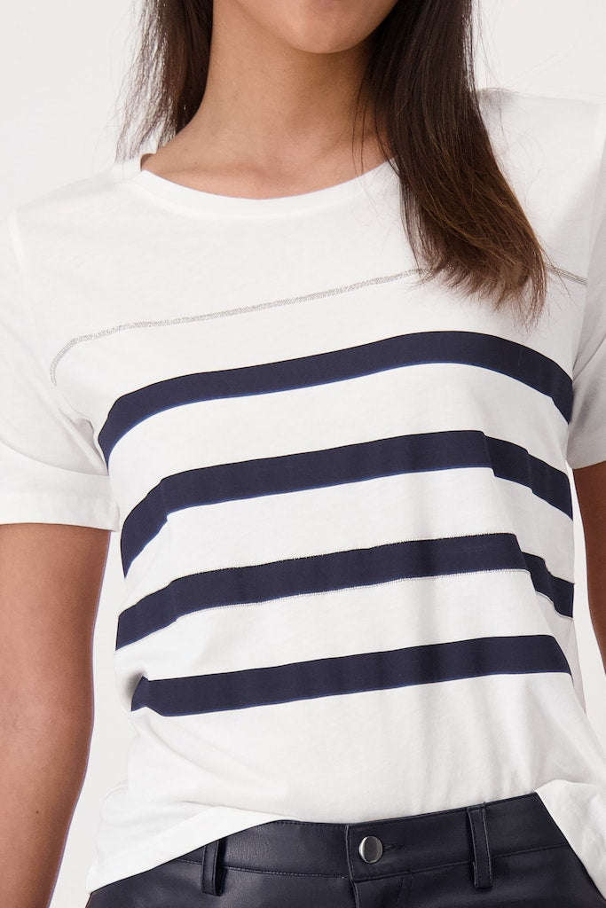Monari White Striped T-Shirt